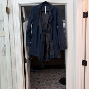 lululemon athletica Navy Hooded Trench Raincoat
